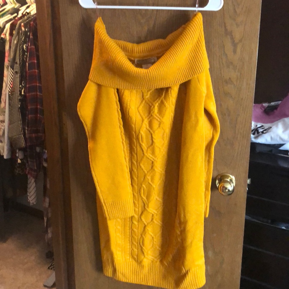 Yellow Sweater dress - never worn. Boutique. Tags.